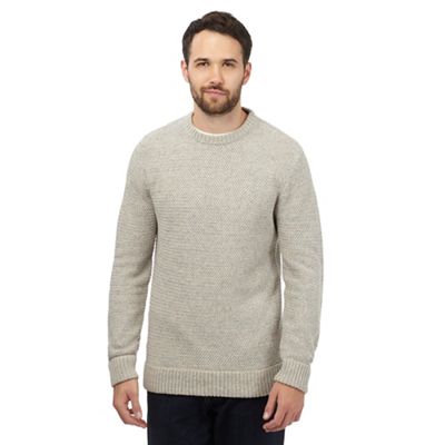 Mantaray Big and tall cream twist knit jumper with wool
